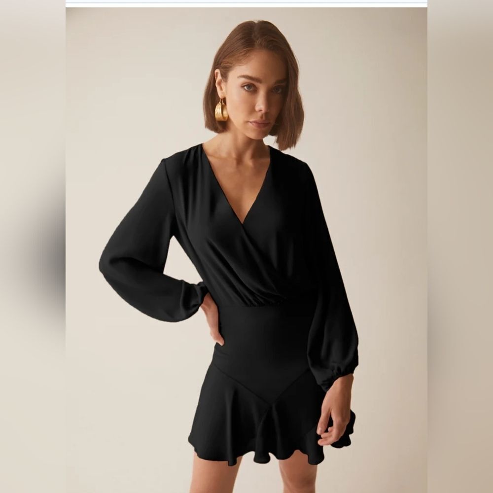 New Krisa Black Asymmetrical Skirt Dress Size Small